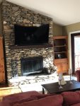 Living Room Fireplace & Large Screen TV